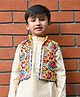 Aglare Cotton Woven Navratri Theme Sleeveless Floral Embroidered Jacket - Yellow
