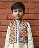 Aglare Cotton Woven Navratri Theme Sleeveless Floral Embroidered Jacket - Green