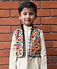 Aglare Cotton Woven Navratri Theme Sleeveless Floral Embroidered Jacket - Black
