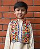 Aglare Cotton Woven Navratri Theme Sleeveless Floral Embroidered Jacket - Yellow
