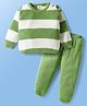 Doodle Poodle Knitted Full Sleeves Pullover Sweater Set With Jacquard Knit Design - Green