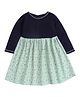 Funshine Cotton Blend Woven Three Fourth Sleeves Floral Printed Dress - Green