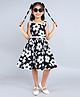Funshine Cotton Woven Sleeveless Floral Printed Dress - Black