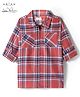 Arias 100% Cotton Woven Full Sleeves Checkered Shirt with Zipper Opening - Coral