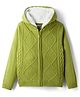 Pine Kids Knit Full Sleeves Front Open Hooded Sweater with Cable Knit Design - Light Green