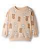 Doodle Poodle 100% Cotton Light Weight Full Sleeves Sweatshirt with Teddy Bear Print - Beige