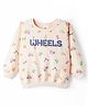 Doodle Poodle 100% Cotton Knit Light Weight Full Sleeves Printed Sweatshirt - Beige