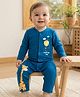 Babyoye 100% Cotton Knit Full Sleeves Romper With Giraffe Print - Blue