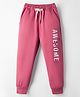 Smarty Girls Looper Knit Full Length Lounge Pant With Text Print - Pink