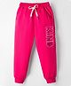 Smarty Girls Looper Knit Full Length Lounge Pant With Text Print - Dark Pink