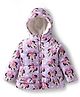 Babyhug Disney Woven Full Sleeves Hooded Winter Jacket With Minnie Mouse Print - Pink