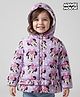 Babyhug Disney Woven Full Sleeves Hooded Winter Jacket With Minnie Mouse Print - Pink