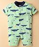 Kidi Wav Half Sleeves Crocodiles Printed Romper - Green
