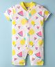 Kidi Wav Half Sleeves Sheep Printed Romper - Yellow