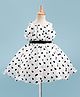 Bluebell Tissue Woven Sleeveless Frock With Bow & Heart Print - Black & White