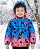 Babyhug Woven Full Sleeves Hooded Padded Jacket With Mickey & Friends Print & Ombre Effect - Multicolor