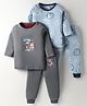 Kidi Wav Pack Of 2 Full Sleeves Vehicles & Baby Animals Printed Tee & Coordinating Joggers Set - Multi Colour