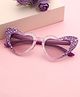 PASSION PETALS Heart Shaped Stars Designed Sunglasses - Purple