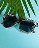 PASSION PETALS Stones Embellished Heart Designed Square Sunglasses - Brown