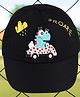 PASSION PETALS Cotton Dinosaur Patch Detailed Summer Cap - Black - Diameter 11 cm
