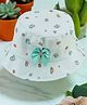 PASSION PETALS Dinosaurs Printed Bow Applique Detailed Hat - Green - Diameter 11 Cm
