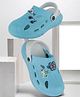 PASSION PETALS Bicycle & Surfman Applique Detailed Slingback Perforated Clogs - Sky Blue
