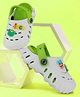 PASSION PETALS Frog & Luck Text Applique Detailed Slingback Perforated Clogs - White