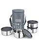 Classic Essentials Stainless Steel | Insulated Fabric Bag | 4 Containers Lunch Box (1600 ml, Thermoware)