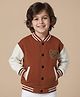 Mark & Mia Fleece Knit Full Sleeves Bomber Jacket With Bear Embriodery - Brown