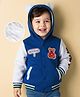 Mark & Mia Fleece Knit Full Sleeves Hooded Sweatjacket With Teddy Bear Graphics - Navy Blue