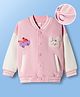 Mark & Mia Fleece Knit Full Sleeves Bomber Jacket With Bunny Embroidery - Pink