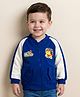 Mark & Mia Fleece Knit Raglan Full Sleeve Sweatjackets With Graphics Print & Pocket Flap Detailing - Navy Blue