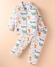 Enfance Core Full Sleeves Baby Animals Printed Coordinating Night Suit Set - Green