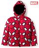 Pine Kids Marvel Woven Full Sleeves Hooded Padded Jacket with Spider man Print - Red