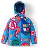 Babyhug Marvel Woven Full Sleeves Hooded Padded Jacket With Avengers Print & Detachable Hood - Blue