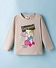 Lazy Bones Sinker Knit Full Sleeves T-Shirt With Gorgeous Text Print - Tan