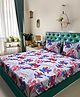 Klotthe Grey Cartoon Characters 400 TC Pure Cotton Double Bedsheet with 2 Pillow Covers