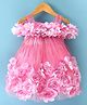 Enfance Sleeveless Floral Applique Detailed Knee Length Dress - Pink