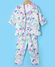 Enfance Full Sleeves Abstract Printed Jacket With Coordinating Crop Top & Pant Set - Green