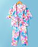 Enfance Full Sleeves Floral Printed Jacket With Coordinating Crop Top & Pant Set - Multi Colour