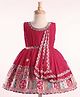Enfance Sleeveless Ethnic Embroidered & Gota Lace Embellished Dress - Rani Pink