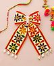 Knotty Ribbons Navratri Theme Bow Applique Detailed Floral Embroidered Hair Alligator Clip - Multi Colour