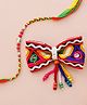 Knotty Ribbons Navratri Theme Bow Applique Detailed Threadwork Embroidered Hair Alligator Clip - Multi Colour