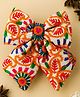 Knotty Ribbons Navratri Theme Bow Applique Detailed & Paisley Embroidered Alligator Clip - Multi Colour