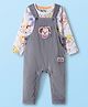 Babyoye Disney Single Jersey Knit Full Sleeves T-Shirt & Dungaree With Dalmatians Graphics - White & Grey