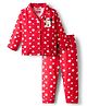 Babyhug Disney Single Jersey Knit Full Sleeves Night Suit With Minnie Mouse Print - Red