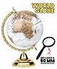 Fiddlerz Globe for Student Kids Learning 12 Inches Decorative World Globe with 360° Rotation Metal Stand and 50mm Magnifying Glass for Home Decor & Office Tables (Gold & White)