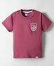Teddy Sinker Knit Half Sleeves T-Shirt with Beach Theme Print - Rose Gold