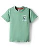 Teddy Sinker Knit Half Sleeves T-Shirt with Teddy & Games Text Print - Light Green