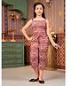 Aarika Cotton Woven Sleeveless Floral Print Top & Pant - Rust